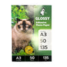 PAPEL FOTOGRÁFICO ADHESIVO A3 GLOSSY 50 HOJAS 135 GRS