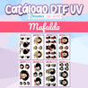 Catálogo de impresiones de DTF UV Mafalda, ideal para estampar sin necesidad de máquinas en superficies rígidas