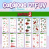 Catálogo de impresiones de DTF UV de Navidad, ideal para estampar sin necesidad de máquinas en superficies rígidas