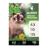 PAPEL FOTOGRÁFICO ADHESIVO A3 GLOSSY 50 HOJAS 115 GRS