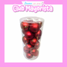TARRO ESFERAS NAVIDEÑAS ROJAS (8CM, 24 UNIDADES) - CLUB MAYORISTA
