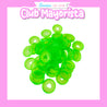 50 DISCOS DE ENCUADERNACIÓN COLOR VERDE MANZANA TRANSPARENTE 23MM - CLUB MAYORISTA