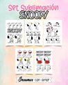 SET 10 LÁMINAS DE SUBLIMACIÓN SNOOPY