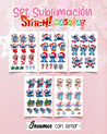 SET 10 LÁMINAS DE SUBLIMACIÓN - STITCH NAVIDAD