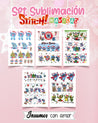 SET 10 LÁMINAS DE SUBLIMACIÓN - STITCH NAVIDAD