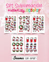 SET 10 LÁMINAS DE SUBLIMACIÓN - HELLO KITTY NAVIDAD