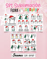 SET 10 LÁMINAS DE SUBLIMACIÓN FLORK NAVIDAD