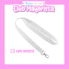 50 LANYARD BLANCO DE POLIÉSTER 1,5 CM DE ANCHO - CLUB MAYORISTA