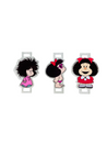 set de 3 unidades de pasa elásticos con diseño del personaje Mafalda